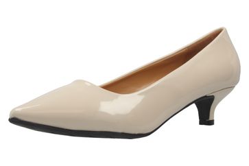 ANDRES MACHADO - Damen Pumps - Lack Beige Schuhe in Übergrößen