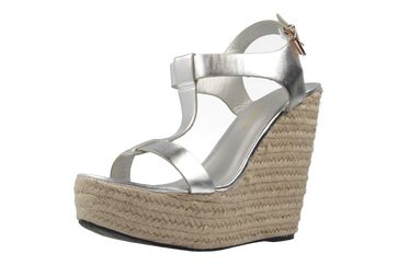 Andres Machado Sandalette in Übergrößen Silber AM5129 Soft Plata große Damenschuhe
