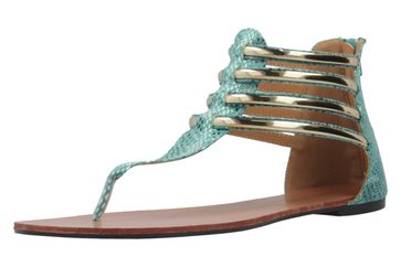Andres Machado Zehentrenner in Übergrößen Türkis AM5150 Serpiente Turquesa große Damenschuhe