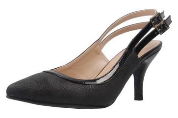 Andres Machado Pumps in Übergrößen Schwarz AM5151 Serpiente Negro große Damenschuhe
