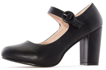 ANDRES MACHADO - Damen Pumps Mary Jane Stil - Schwarz Schuhe in Übergrößen
