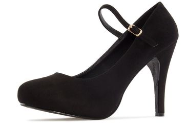ANDRES MACHADO - Damen Pumps Mary Jane Stil - Schwarz Schuhe in Übergrößen