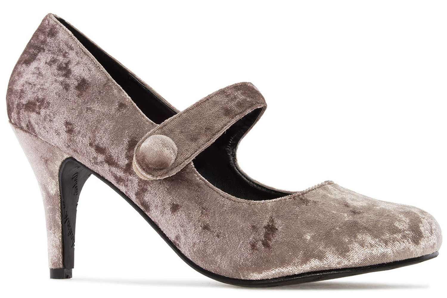Andres Machado Pumps in Übergrößen Beige AM5203 Velvet Beige Mary Jane Pumps in Samt Schwarz Damen, Übergrössen, Damen