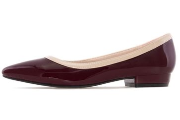 Andres Machado Ballerina in Übergrößen Rot AM5220 Charol Burdeos große Damenschuhe