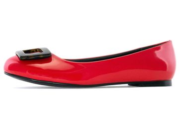 ANDRES MACHADO - Damen Lack Ballerina im Carey Stil - Rot Schuhe in Übergrößen