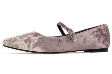 Andres Machado Ballerina in Übergrößen Beige AM5225 Velvet Beige große Damenschuhe