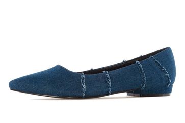 Andres Machado Ballerinas in Übergrößen Blau AM5248 Lona Marino große Damenschuhe