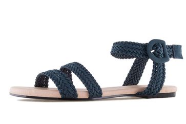 Andres Machado Sandalen in Übergrößen Blau AM5280 Trenzado Marino große Damenschuhe