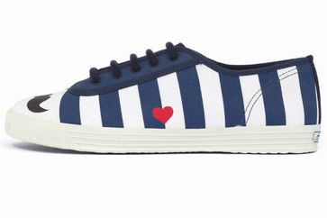 startas Leinenschuhe in Übergrößen mit Druck Sailor in Love große Damenschuhe