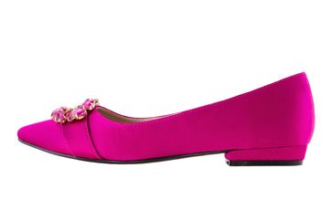 Andres Machado Ballerina in Übergrößen Pink AM5315 SATIN FUCSIA große Damenschuhe
