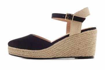 Andres Machado Sandalen in Übergrößen Schwarz AM5347 Tejido Negro große Damenschuhe