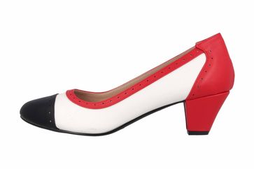 Andres Machado Pumps in Übergrößen Mehrfarbig AM5357 Soft Blanco Rojo große Damenschuhe