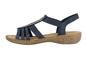 Rieker Sandalen in Übergrößen Blau 658CO-14 große Damenschuhe