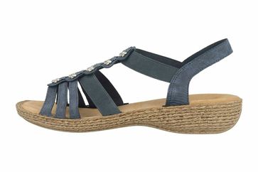 Rieker Sandaletten in Übergrößen Blau 65869-14 große Damenschuhe