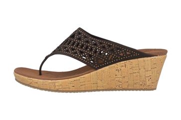 Skechers Beverlee-Summer Visit Zehentrenner in Übergrößen Braun 31715 CHOC große Damenschuhe
