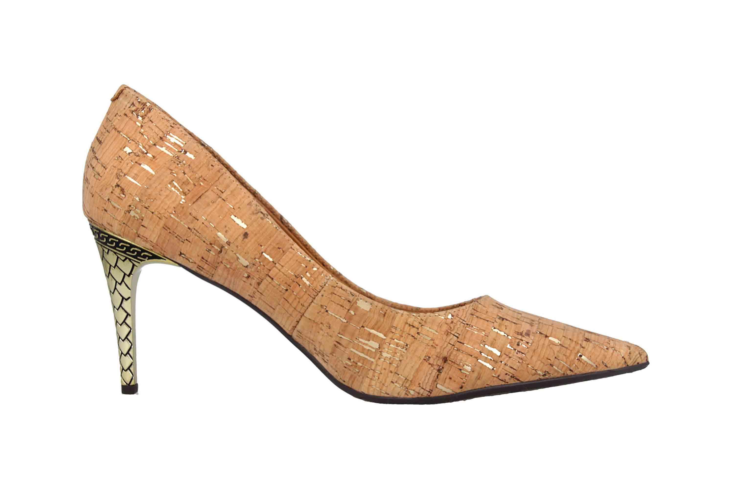 J.Reneé Metallic Fleck Cork Pumps in Übergrößen Natur Maressa Natural