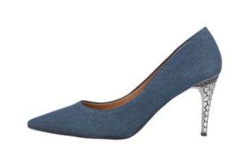 J.Reneé Shimmer Denim Fabric Pumps in Übergrößen Blau Maressa Blue Denim große Damenschuhe