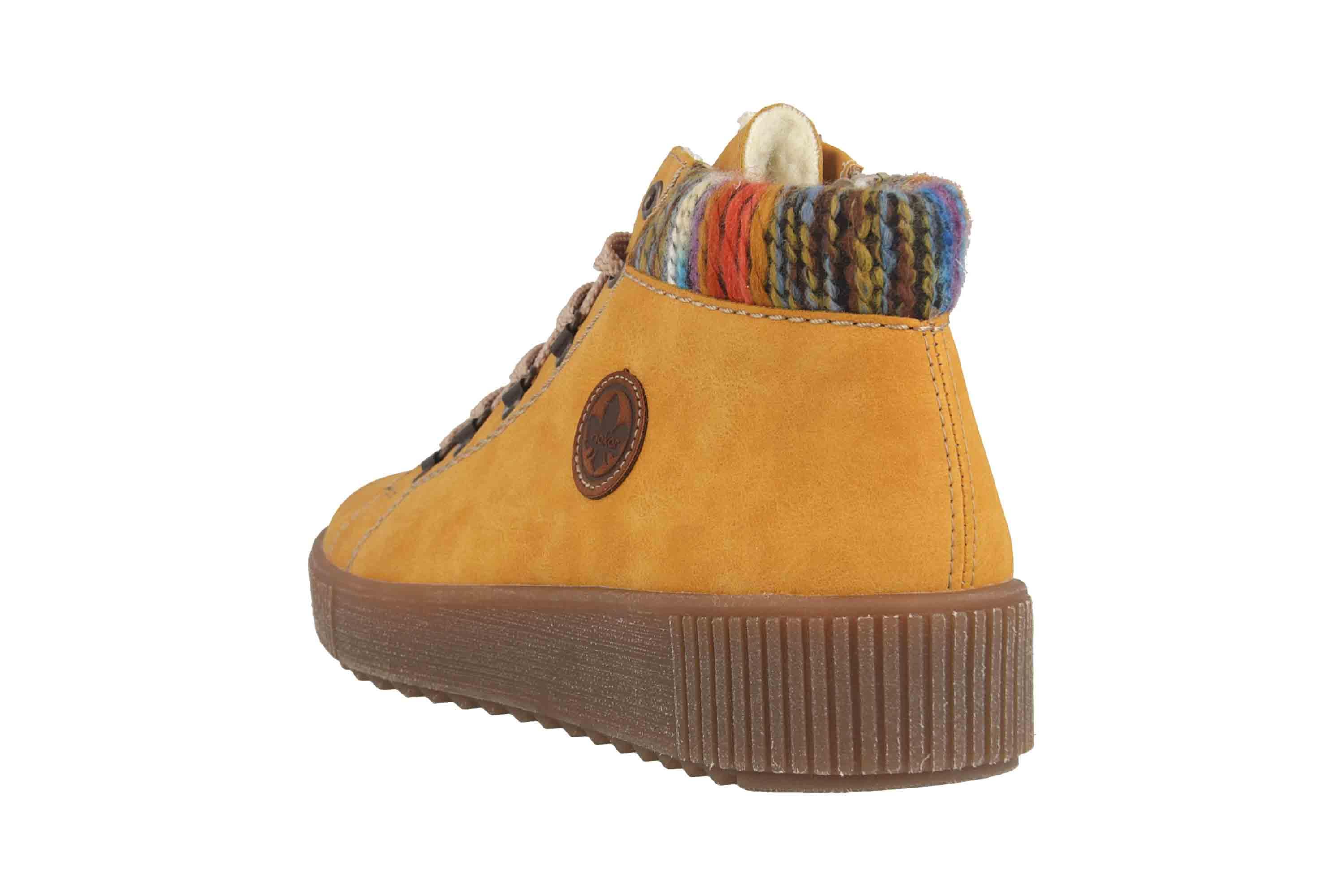 Rieker Stiefel in Übergrößen Gelb M6411 68 große Damenschuhe | Rieker Schnür Stiefeletten Damenschuhe M6411 68 Gelb | Schuhe24