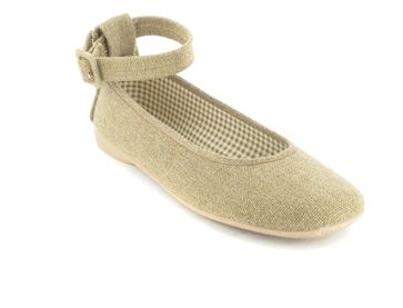 Andres Machado Riemen-Ballerinas in Übergrößen Braun TG120 Camel große Damenschuhe