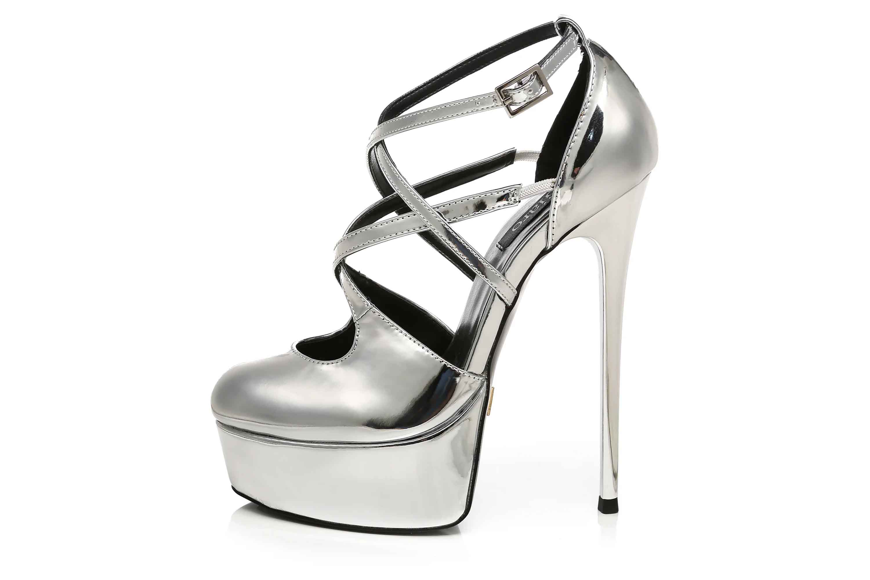 Giaro Sandaletten in Übergrößen Silber [D2C] GALANA 1006 LIQUID SILVER große Damenschuhe