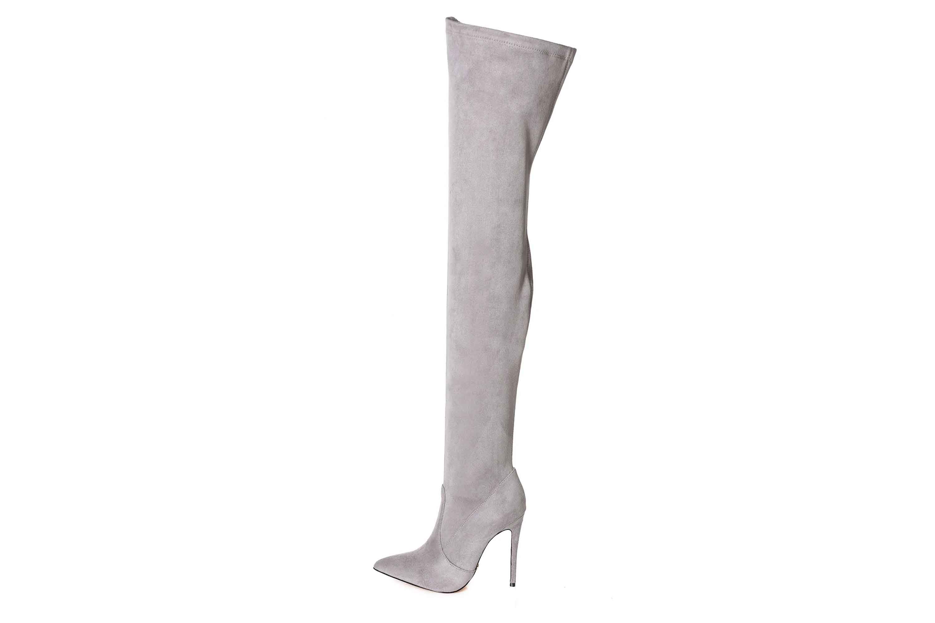 Giaro Stiefel in Übergrößen Grau [D2C] ARABELLA GREY VELOUR große Damenschuhe