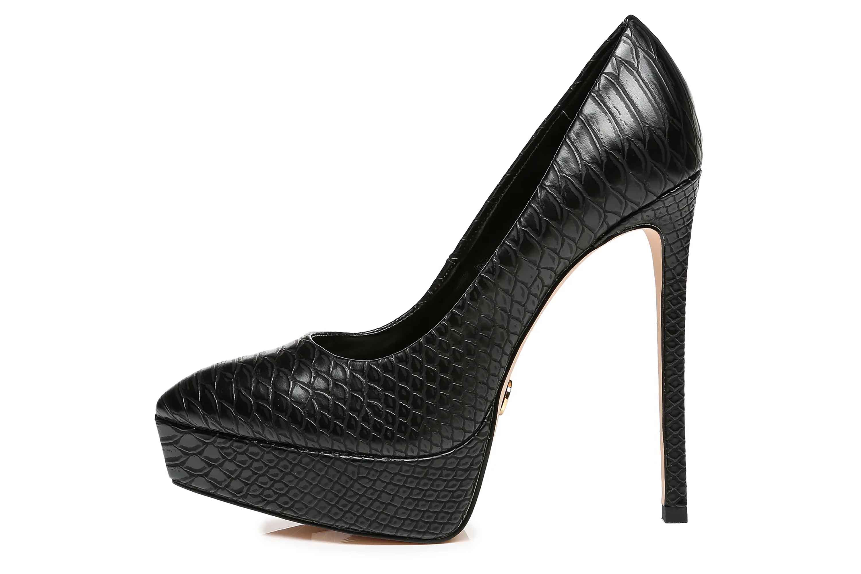 Giaro Pumps in Übergrößen Schwarz [D2C] SCANT BLACK SNAKE große Damenschuhe