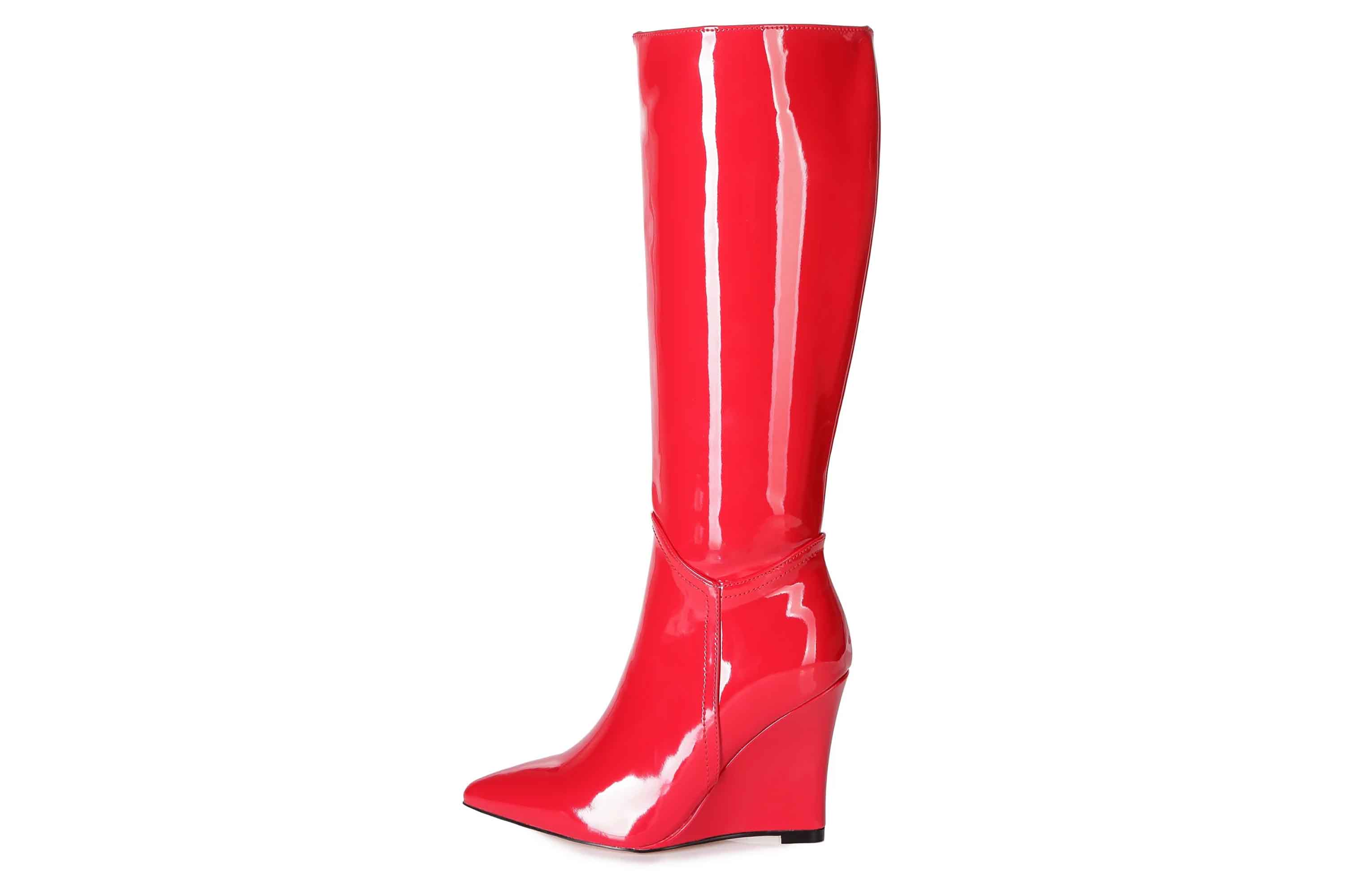 Giaro Stiefel in Übergrößen Rot [D2C] ELLA RED SHINY große Damenschuhe