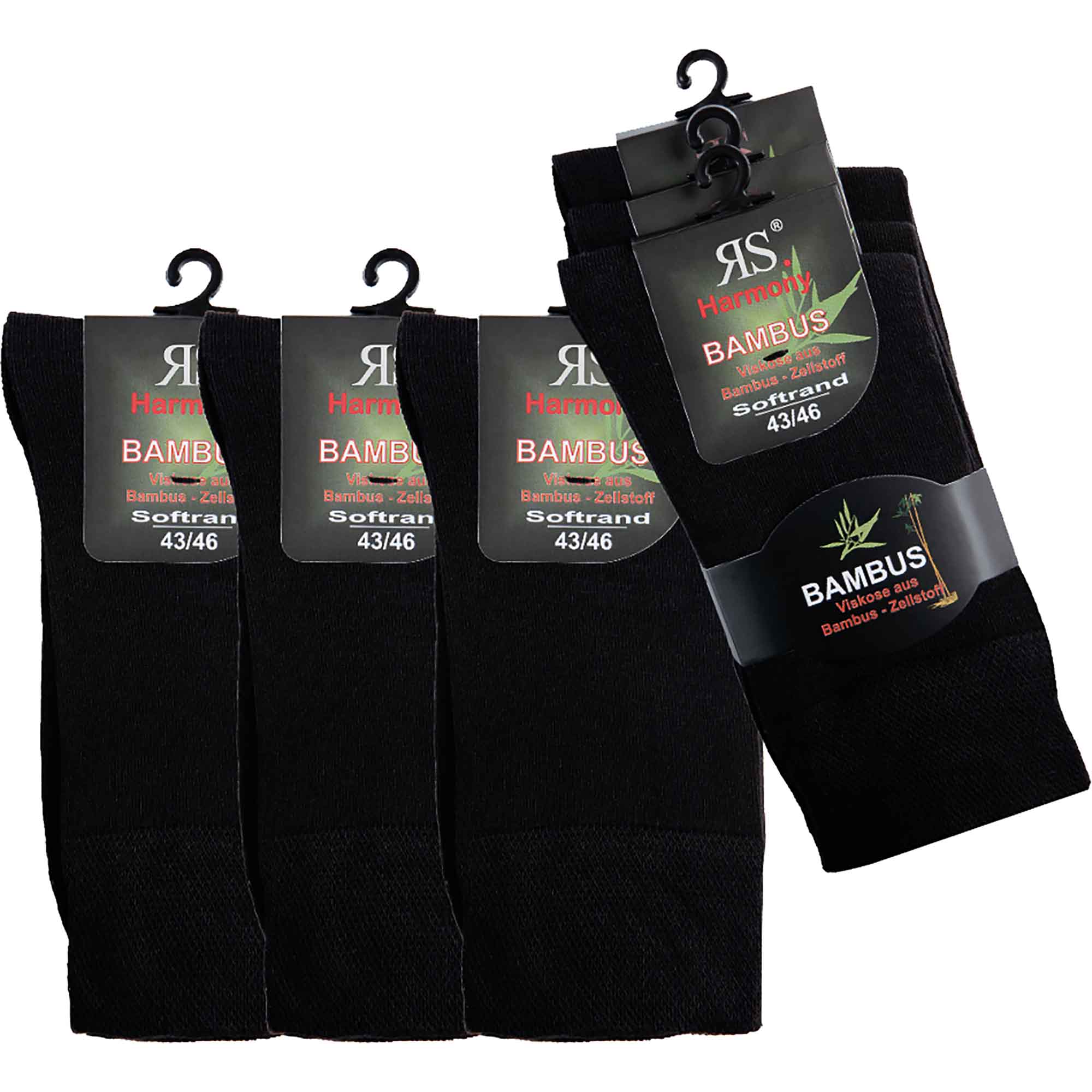 Riese RS. Harmony VISKOSE STRUMPF - BAMBUS - Bambussocken / Lange Socken  Schwarz 43033 3er Pack | schuhplus - Schuhe in bergren