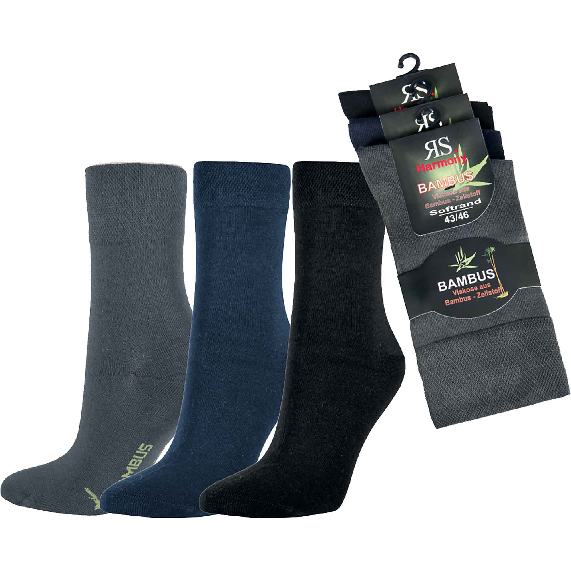 Riese RS. Harmony VISKOSE STRUMPF - BAMBUS - Bambussocken / Lange Socken  Mehrfarbig 43039 3er Pack | schuhplus - Schuhe in bergren