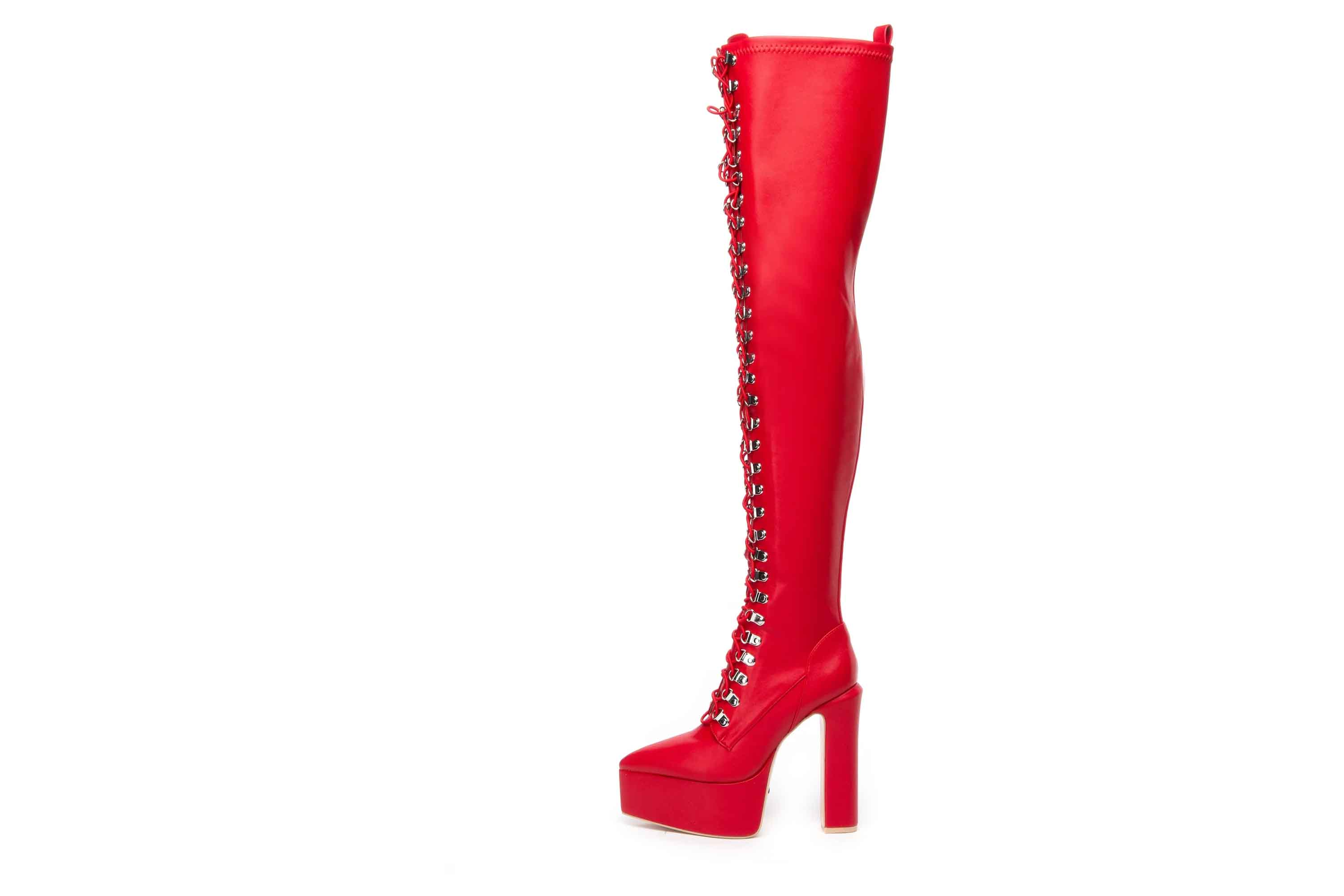 Giaro Stiefel in Übergrößen Rot [D2C] SECRETZ RED MATTE große Damenschuhe