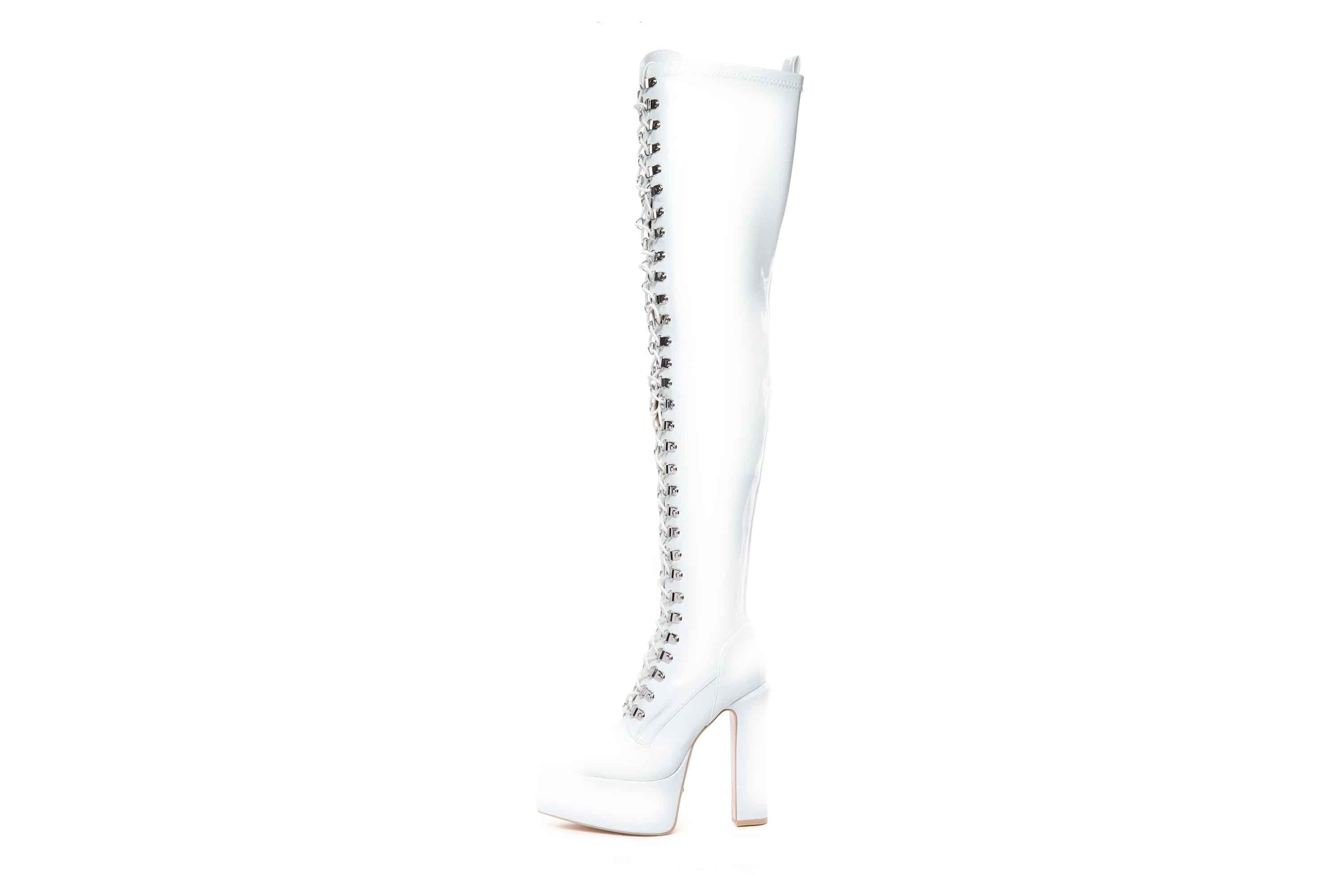 Giaro Stiefel in Übergrößen Weiß [D2C] SECRETZ WHITE SHINY große Damenschuhe