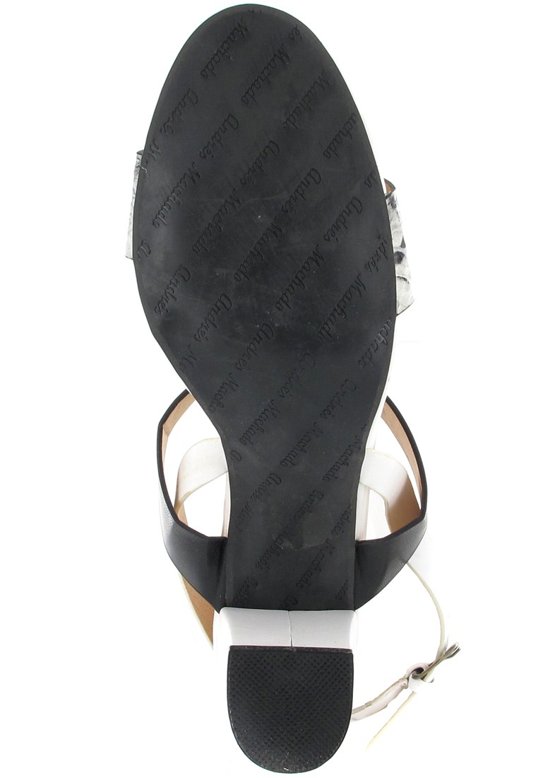Andres Machado Sandaletten in Übergrößen Weiß AM5007 Blanco/Negro große Damenschuhe - 3