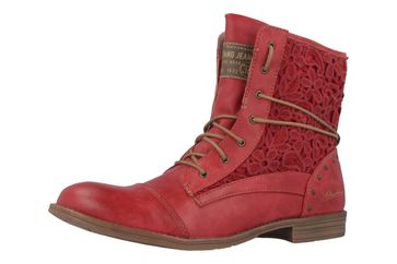 MUSTANG - Damen Schnür-Booty - Rot Schuhe in Übergrößen