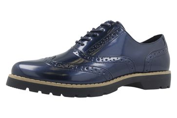 Fitters Footwear Halbschuhe in Übergrößen Blau 2.373202 Navy Patent große Damenschuhe