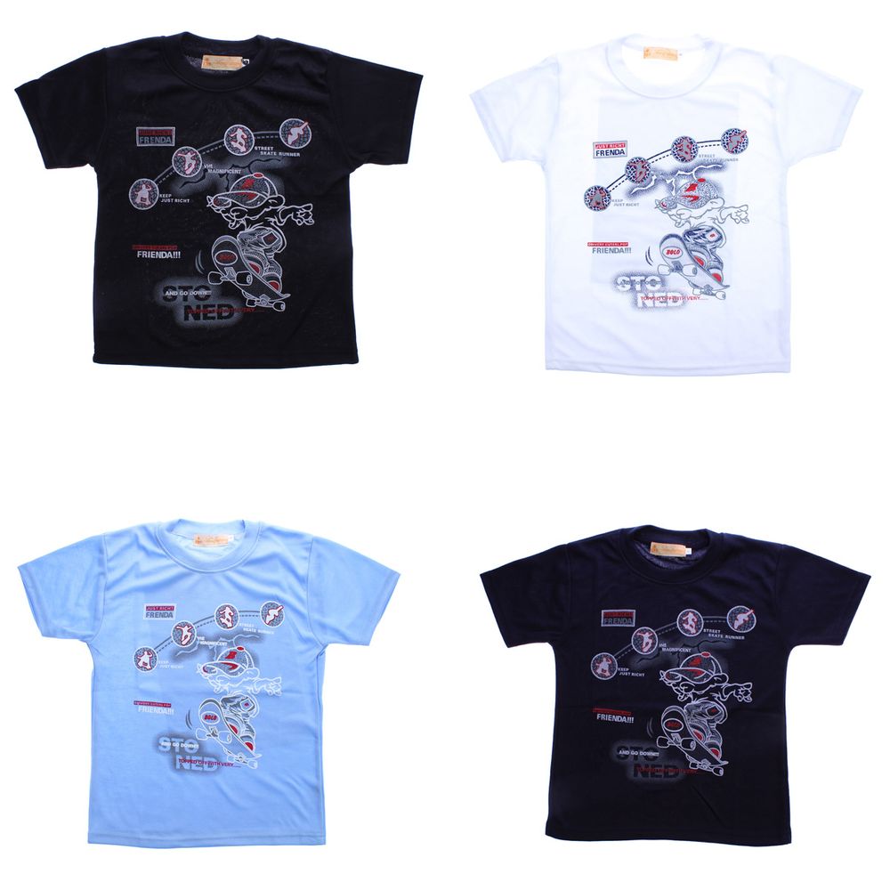 Jungen TShirt Kurzarm Sommer Kinder Shirt Aufdruck Skater Spaß Motiv