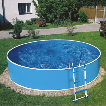 Azuro Deluxe Ø 240 x 90cm weiß/blau Stahlwandpool Schwimmbecken