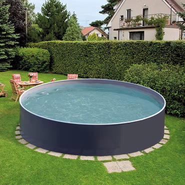 Azuro Deluxe Ø 360 x 120cm anthrazit Stahlwandpool Schwimmbecken