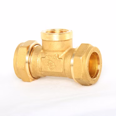 T-Stück Messing, Durchgang 22mm, 1/2", 22mm