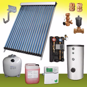 Komplettpaket 6,41 m² Solaranlage Warmwasser Speicher 400 Liter Solar