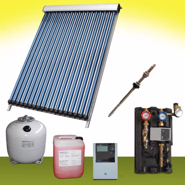 Basis- Solaranlage 6,10 m² bis 20,2m²  Vakuumröhren Komplettpaket Röhrenkollektoren