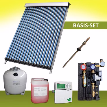 Komplettpaket 14,00 m² Solaranlage Vakuumröhrenkollektor Basis