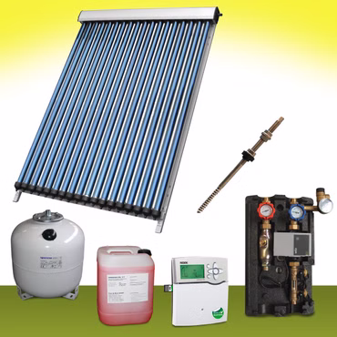 Komplettpaket 19,05 m² Solaranlage Vakuumröhrenkollektor Basis