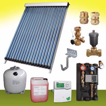 Komplettpaket 20,00 m² Solaranlage Vakuumröhrenkollektor Premium