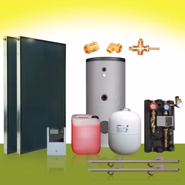 Solarpaket2  Solaranlage Flachkollektoren 4,06m² 300 l Solarspeicher Solar