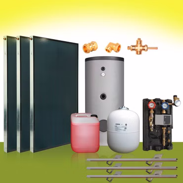 Solarpaket5 Solaranlage  Flachkollektoren 6,09m²