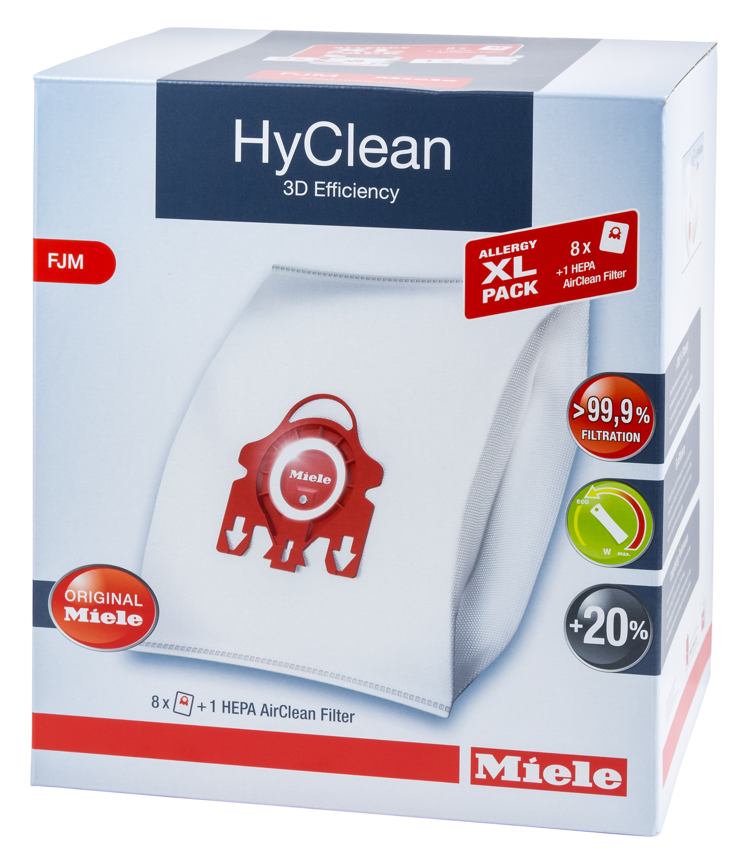 Miele XL Pack 8x Hyclean 3D FJM +1 Hepa Filter SF-HA 50 4002515816950 ...