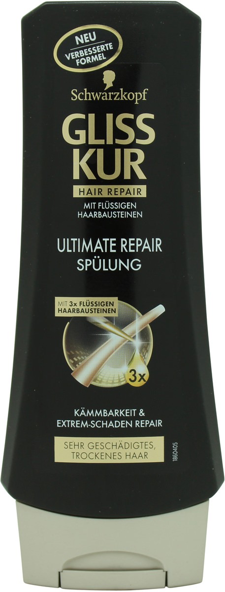 Gliss Ultimate Repair Spülung 200 Ml – Mit Flüssigem Keratin, Für Geschädigtes Haar, 3-fach Konzentration