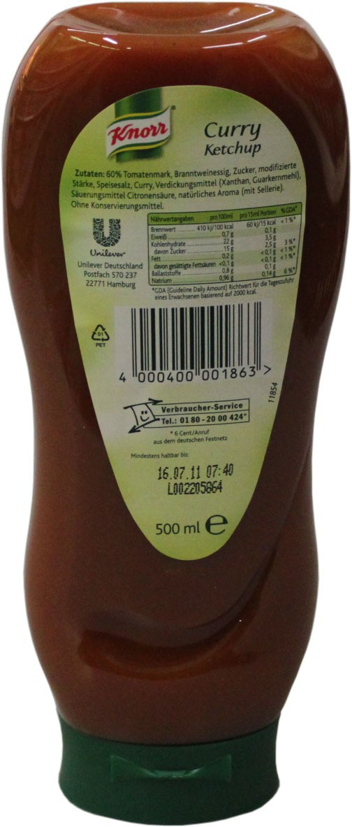 Knorr Curry Ketchup 500ml Feinkost & Lebensmittel Senf, Ketchup, Mayo
