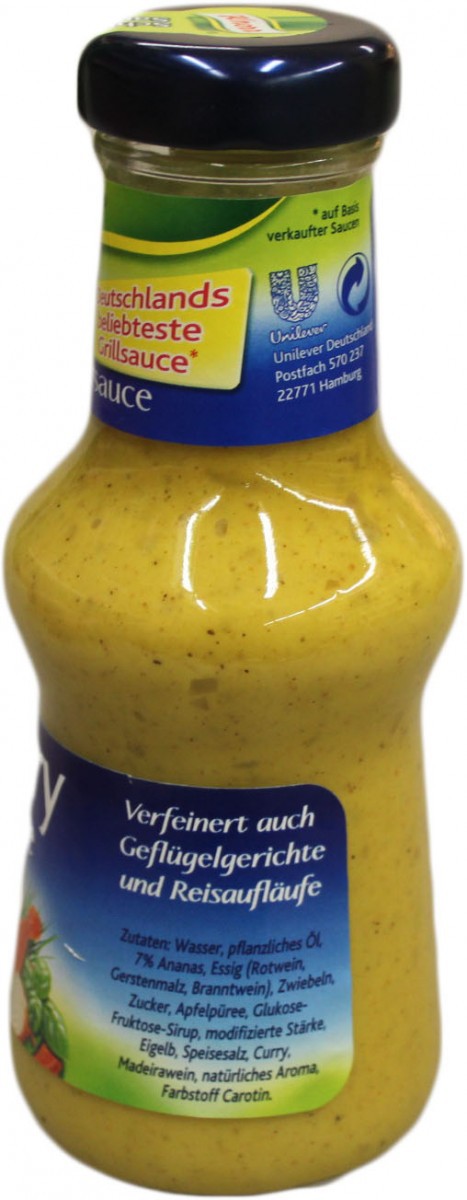 Knorr Curry Sauce 250ml Feinkost &amp; Lebensmittel Senf, Ketchup, Mayo Saucen
