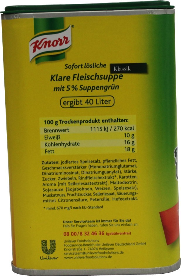 Knorr Klare Fleischsuppe Klassik 880g Feinkost &amp; Lebensmittel ...